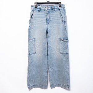 American Eagle Baggy Wide Leg Carpenter Jeans Womens 6 Relaxed Y2K Style High